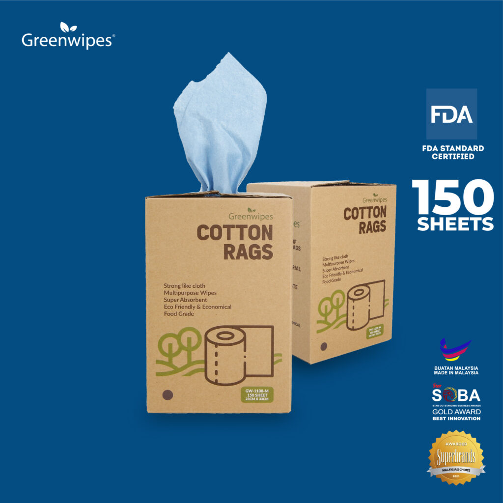 Green Window Rags Greenwipes® Cotton Rags - GW-1108 Strong & Absorbent